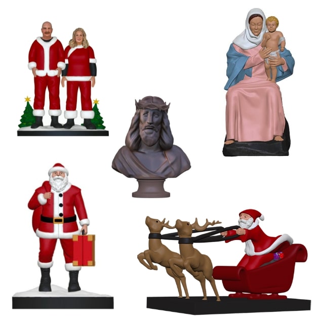 3d printed Christmas figurines