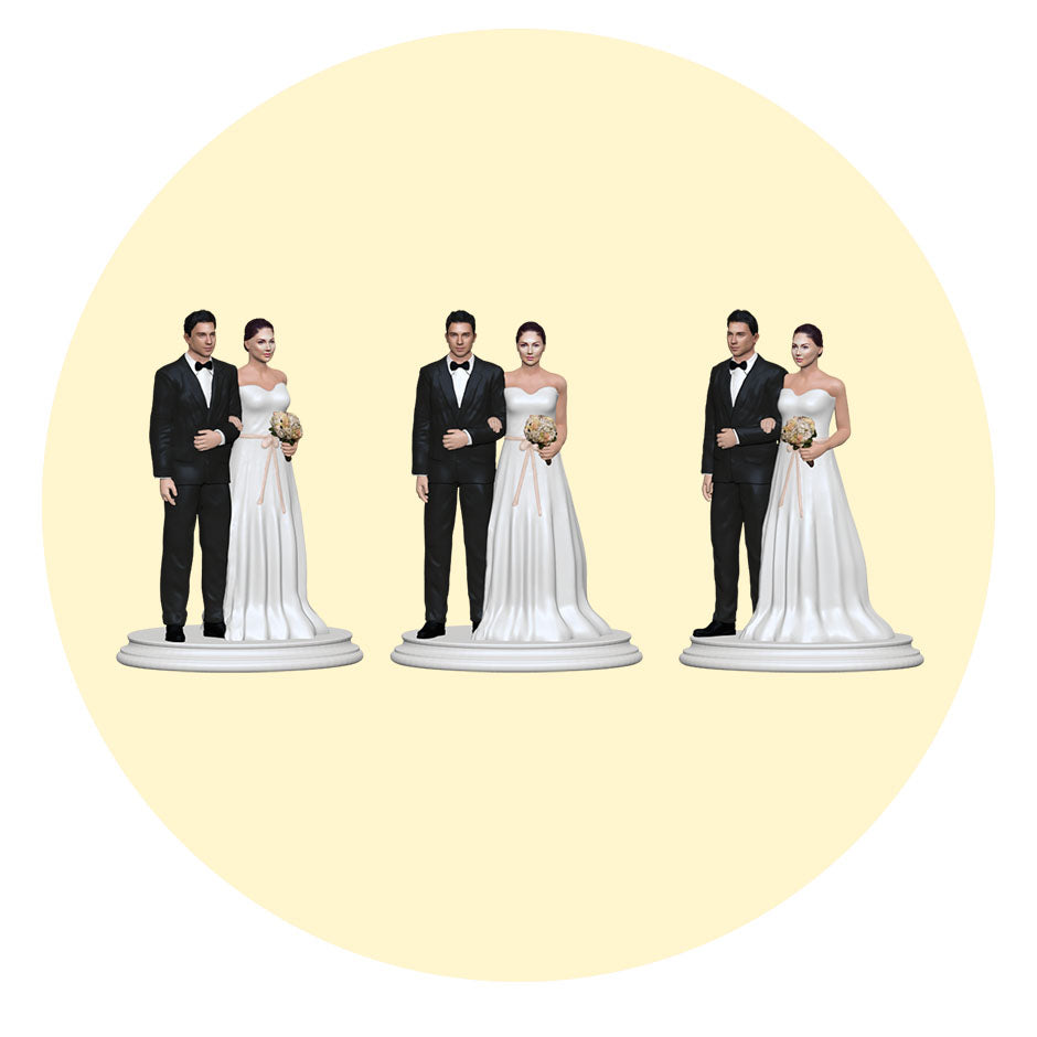 Personalized Wedding Figurine & Cake Topper with ribbon waist | My3dSelfie