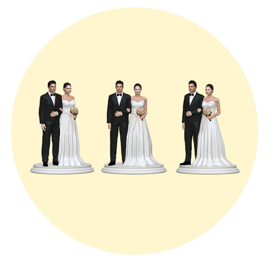 Personalised Wedding Figurine/Cake Topper With Ribbon Waist