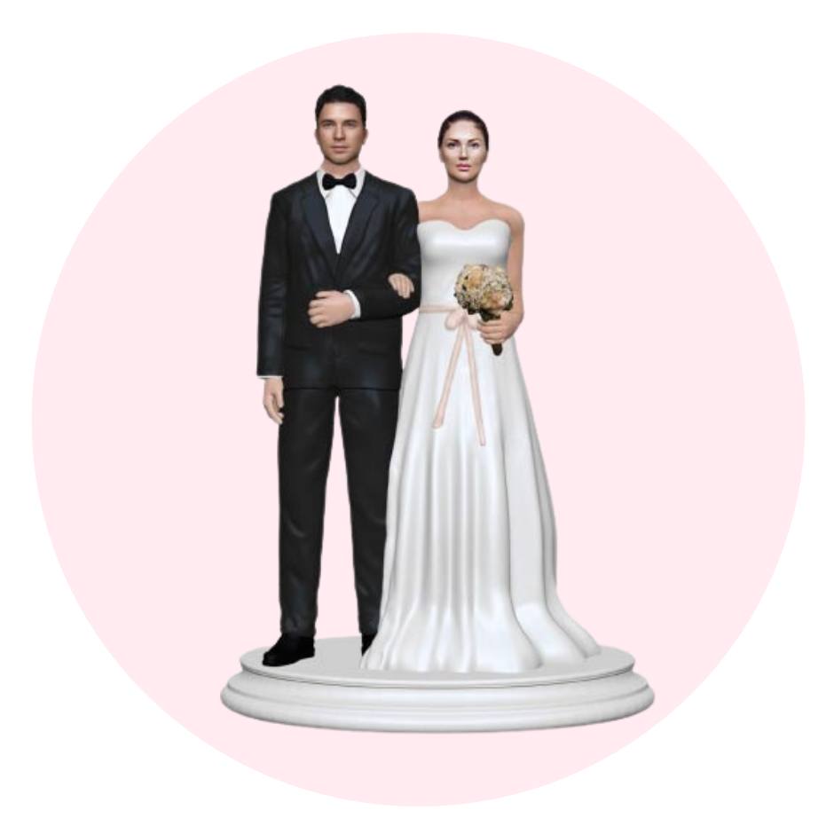 Custom wedding cake topper figurine.