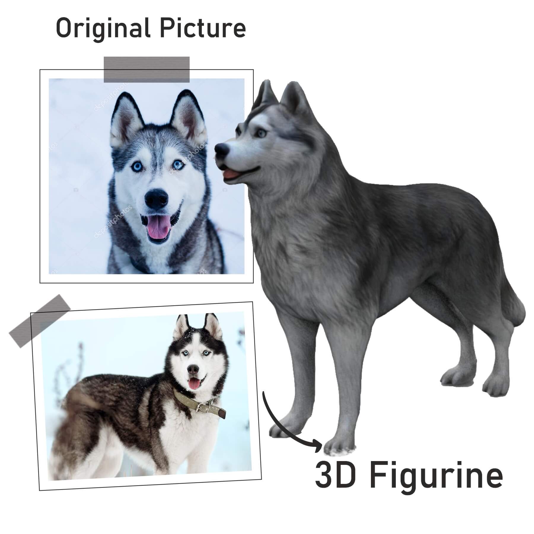 Buy Dogs Figurine | Life Size Dog 3D | Dogs statues | My3dSelfie | My3dSelfie