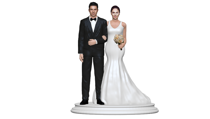 Simply Elegant Cake Toppers Figurine for Wedding | My3dSelfie | My3dSelfie