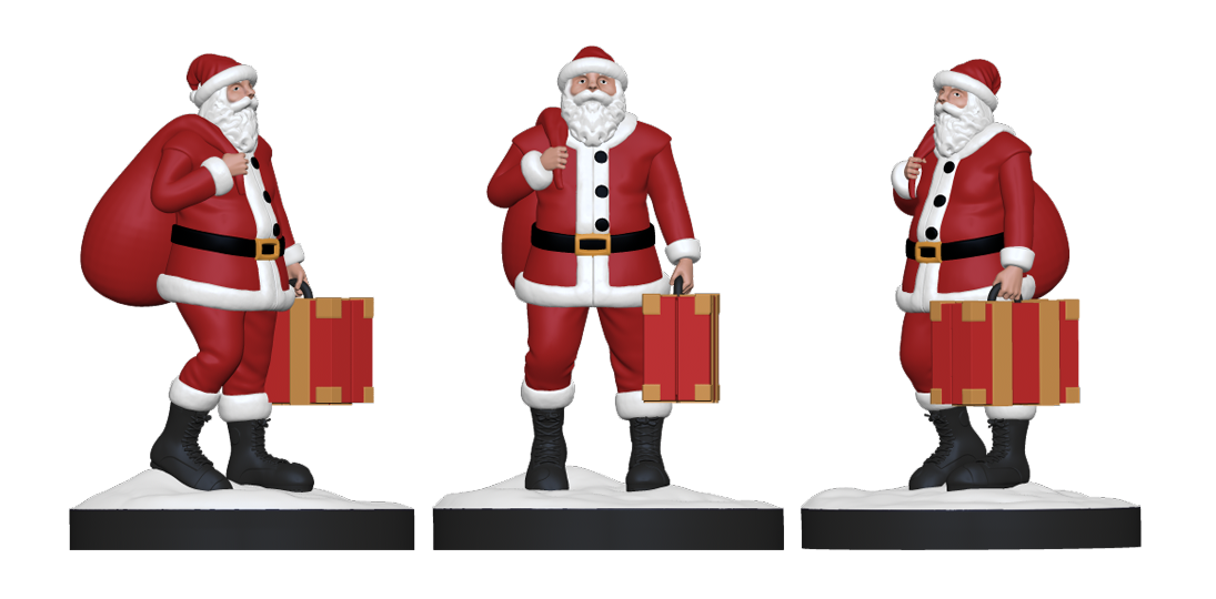 Santa Clause With Briefcase Figurine