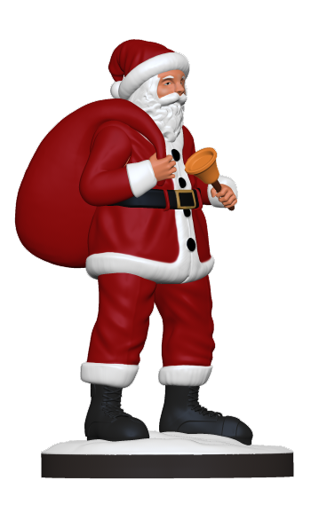 Santa Claus With Bell Figurine