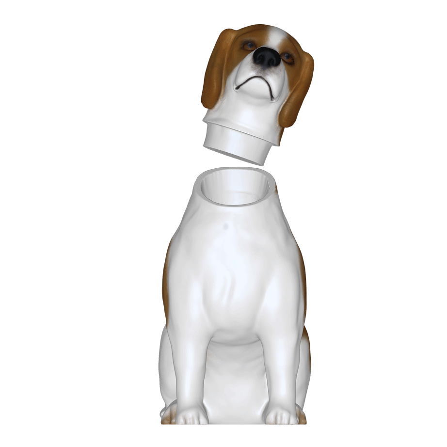 Detachable Detachable custom pet figurine urn.