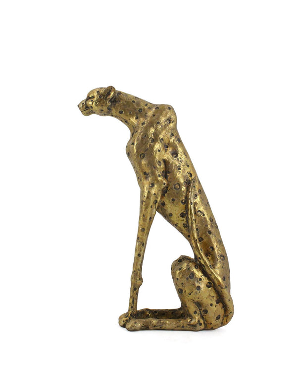 Brass Cheetah Animal Statue Small Sculpture Tabletop Figurine Home Decor  Gifts