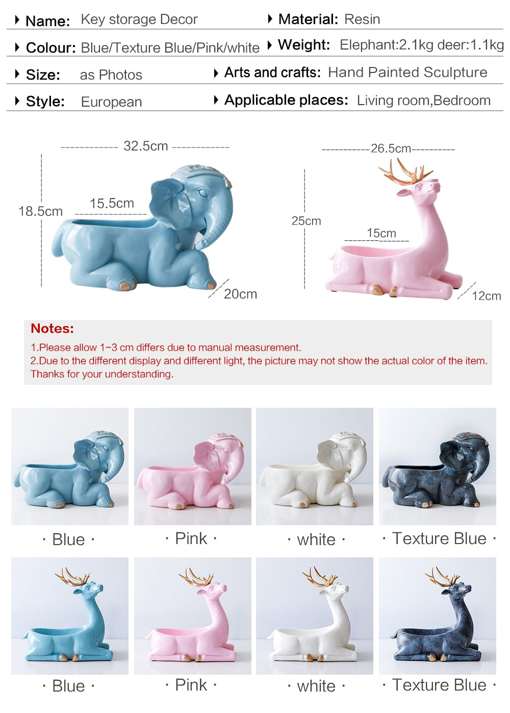 Elephant Figurines for Storage and Decor | My3dselfie.com | My3dSelfie