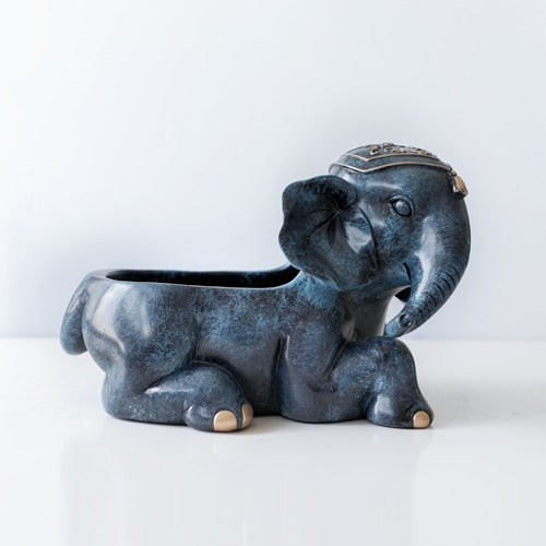 Black elephant figurine storage