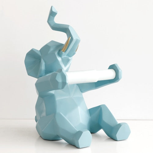 Blue Elephant figurine craft role holder.