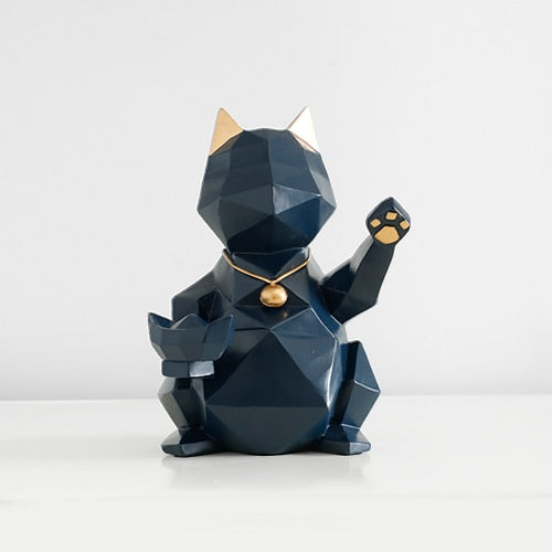 Black cat Figurine waving hand