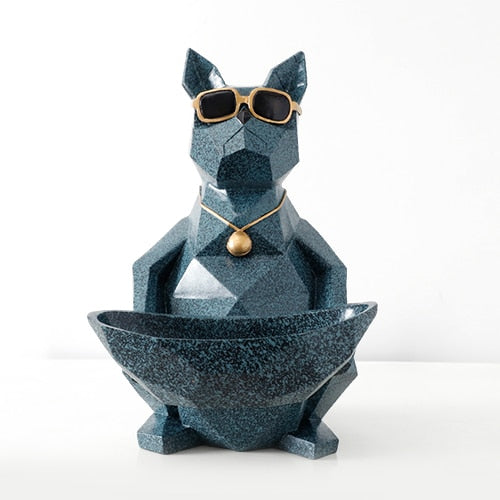 Grey Cat figurine with storage