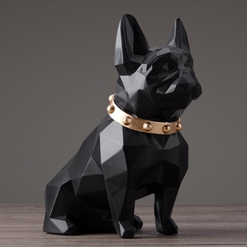 Pug statue black - Right- pose 3