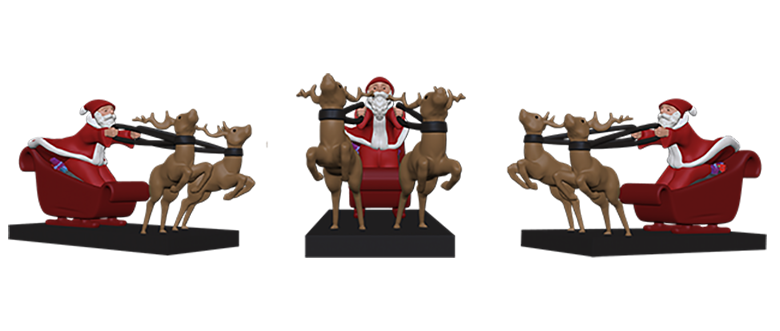 Figur Weihnachtsmann und Schlitten