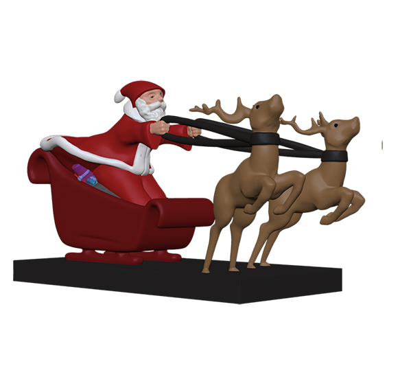 Figur Weihnachtsmann und Schlitten